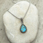 Byzantine pendant with Cooper Turquoise and silver 925