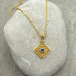 Byzantine pendant made of gold-plated silver 925 and zircon