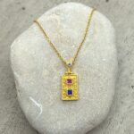 Byzantine pendant made of gold-plated silver 925 and zircon
