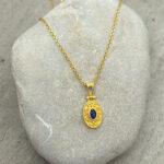 Byzantine pendant made of gold-plated silver 925 and zircon