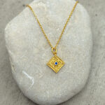 Byzantine pendant made of gold-plated silver 925 and zircon