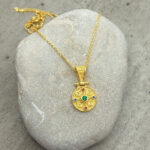 Byzantine pendant made of gold-plated silver 925 and zircon