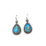 Βυζαντινά σκουλαρίκια με Copper Turquoise και ασήμι 925