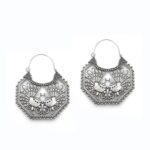 Sterling Silver Hoop Earrings with Peacocks