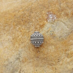Handmade Silver Bead with Embossed Pattern