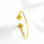 Byzantine Gold Plated Silver Handcuff Bracelet