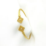 Byzantine Gold Plated Silver Handcuff Bracelet