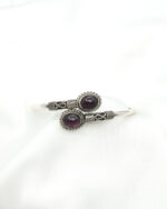 Handmade Handcuff Bracelet of sterling silver with Garnet