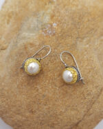 Byzantine earrings with pearl and silver 925 Byzantine earrings with pearl and silver 925