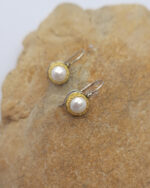 Byzantine earrings with pearl and silver 925 Byzantine earrings with pearl and silver 925