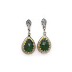 Byzantine Earrings with Zircon and 925 Silver with gold-plated elements