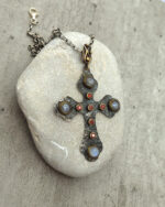 Handmade silver cross with oxidation