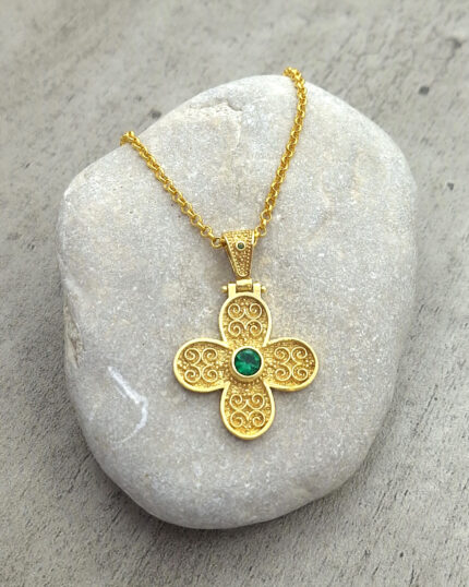 Byzantine Cross made of Gold plated silver