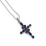 Handmade Silver Cross with Lapis