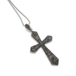 Handmade Silver Cross with Marcasites