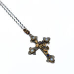 Handmade silver cross with oxidation