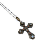 Handmade silver cross with oxidation
