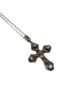 Handmade silver cross with oxidation