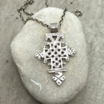 Handmade silver cross with oxidation