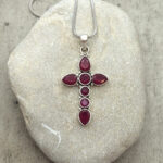 Handmade Silver Cross with Rubies