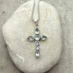 Handmade Silver Cross with Aquamarine