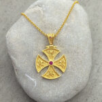 Byzantine Cross made of Gold plated silver