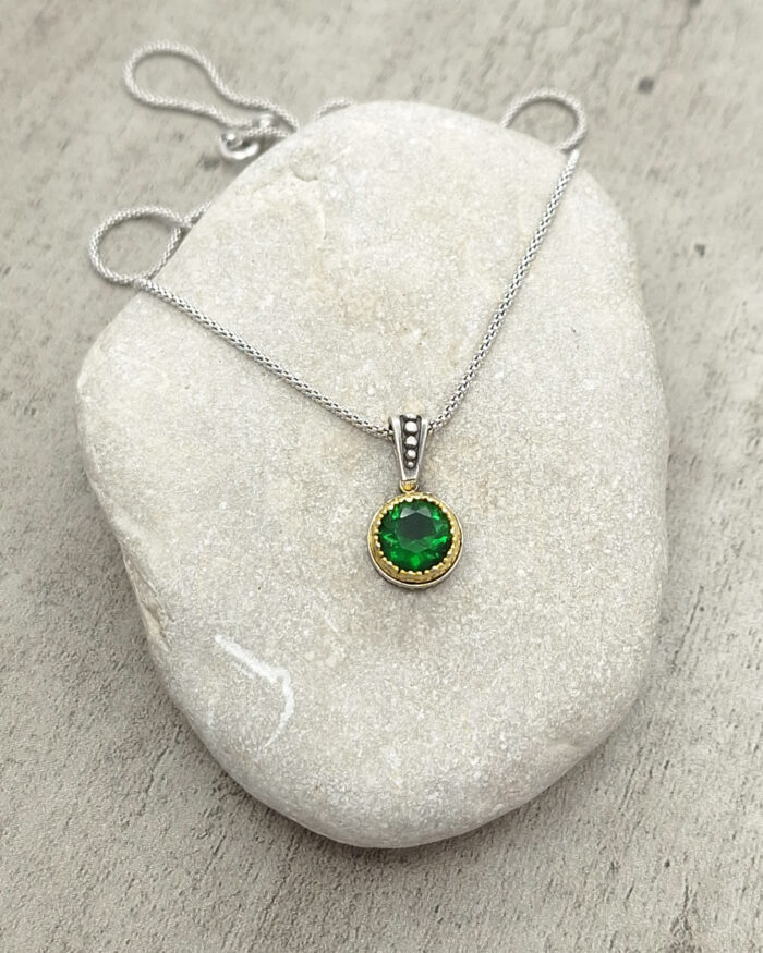 Byzantine pendant with zircon and silver 925