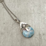 Handmade Larimar and Rose Quartz Pendant