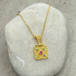 Byzantine pendant made of gold-plated silver 925 and zircon