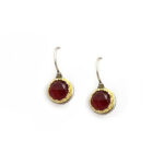 Byzantine Earrings in 925 Silver with Ruby Root