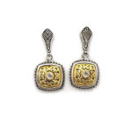 Byzantine 925 silver earrings with gold plated elements