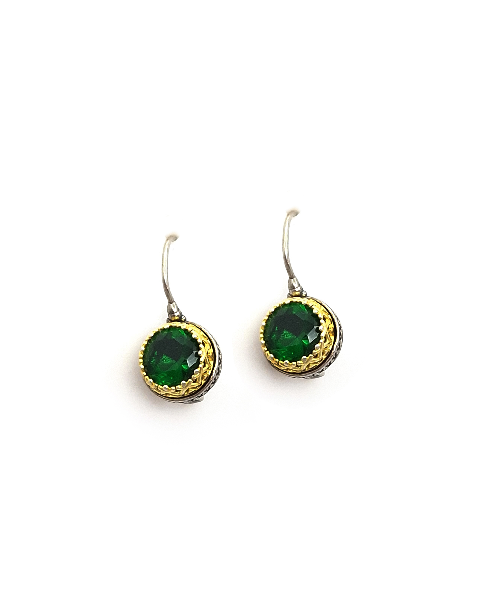 Byzantine Zircon Earrings in 925 Sterling Silver Byzantine Zircon Earrings in 925 Sterling Silver