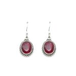 Handmade Silver Earrings with Rubies