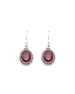 Handmade Silver Earrings with Rubies Handmade Silver Earrings with Rubies