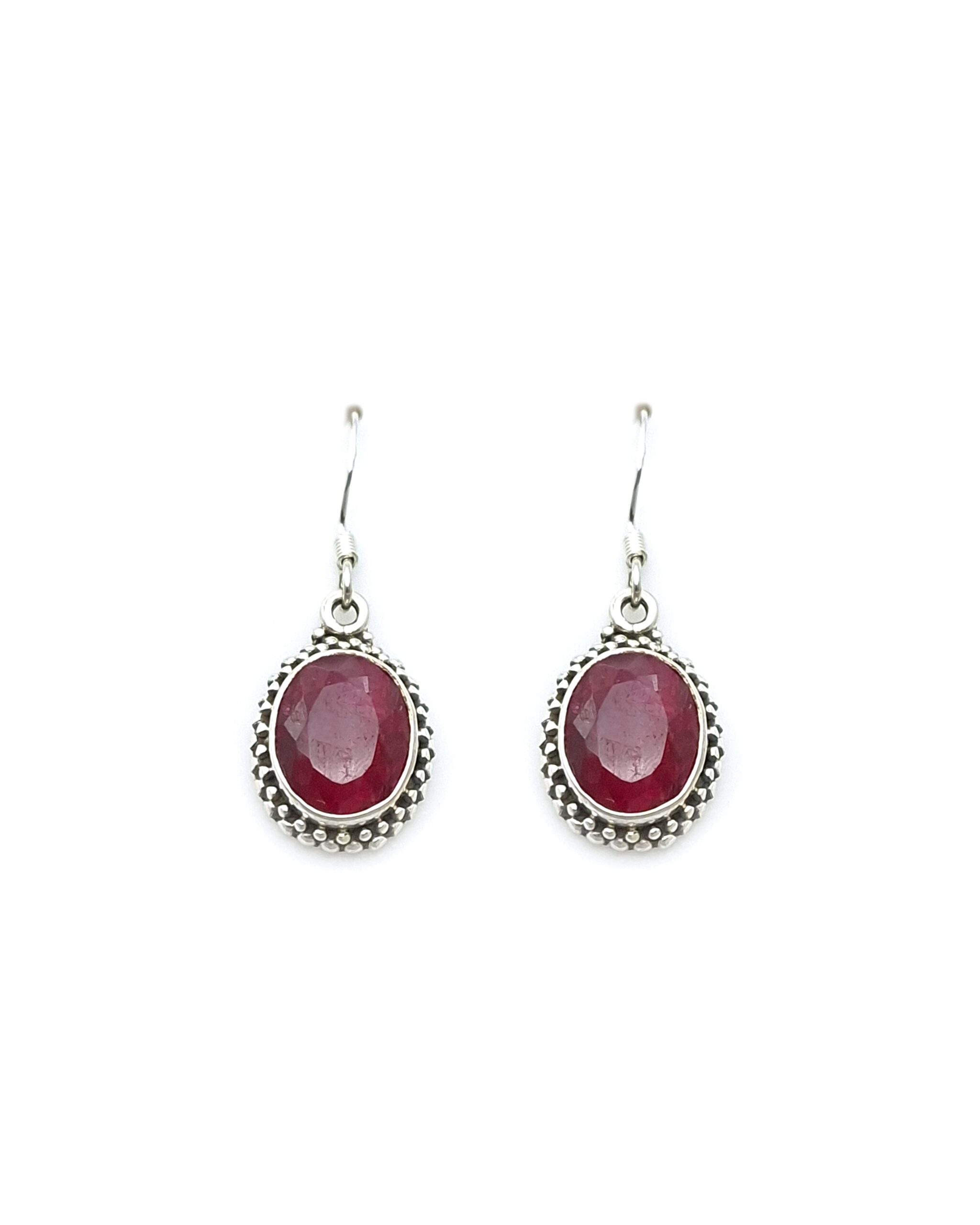 Handmade Silver Earrings with Rubies Handmade Silver Earrings with Rubies