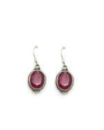 Handmade Silver Earrings with Rubies Handmade Silver Earrings with Rubies