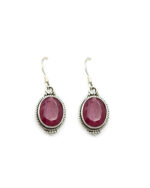Handmade Silver Earrings with Rubies Handmade Silver Earrings with Rubies