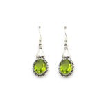 Handmade 925 Sterling Silver Earrings with Peridot semi precious stone