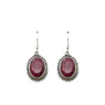Handmade Silver Earrings with Rubies