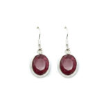 Handmade Silver Earrings with Rubies