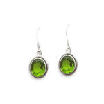 Handmade 925 Sterling Silver Earrings with Peridot semi precious stone