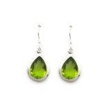 Handmade 925 Sterling Silver Earrings with Peridot semi precious stone