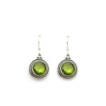Handmade 925 Sterling Silver Earrings with Peridot semi precious stone