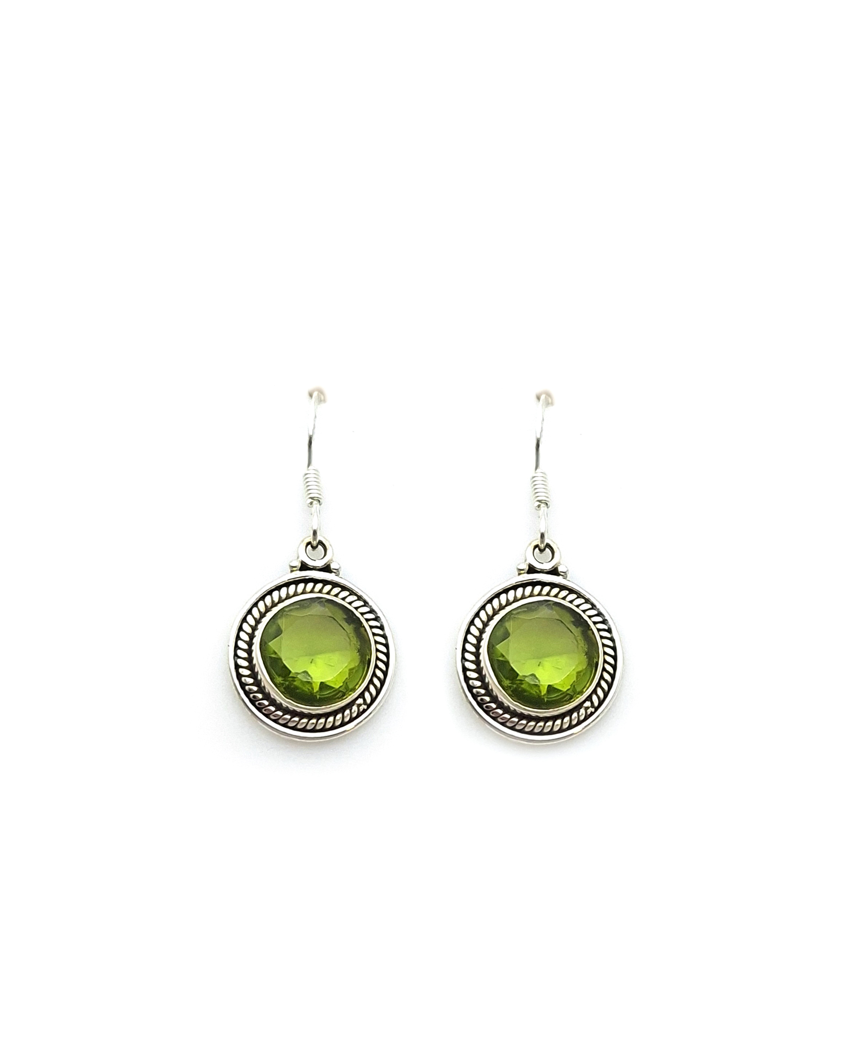 Handmade 925 Sterling Silver Earrings with Peridot semi precious stone Handmade 925 Sterling Silver Earrings with Peridot semi precious stone
