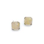 Handmade Silver Clip-On Earrings with Quartz and Rutile Inclusions