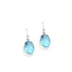 Χειροποίητα Ασημένια Σκουλαρίκια με Blue Topaz