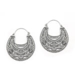 Folk Art, Sterling Silver hoop Earrings with Mermaids