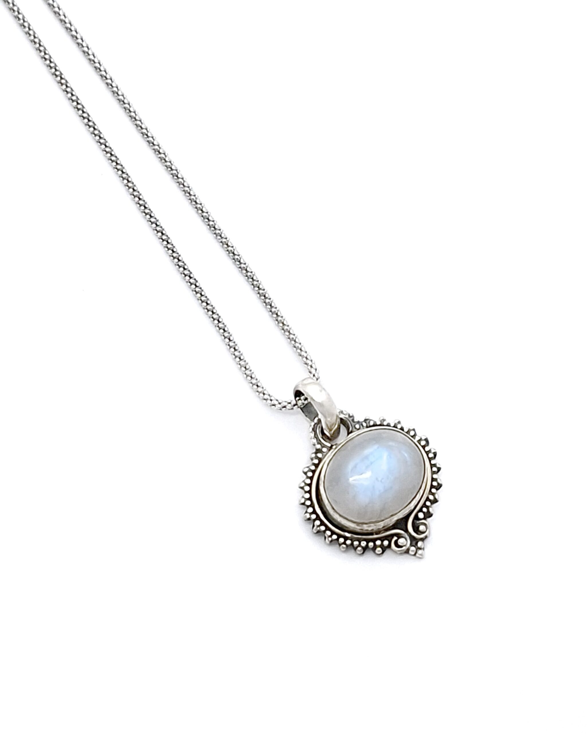 Handmade 925 Sterling Silver Rainbow Moonstone Pendant Handmade 925 Sterling Silver Rainbow Moonstone Pendant