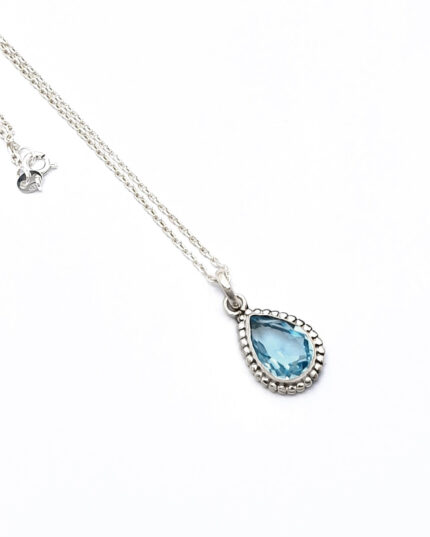 Handmade 925 Sterling Silver Blue Topaz Pendant