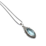 Handmade 925 Sterling Silver Blue Topaz Pendant